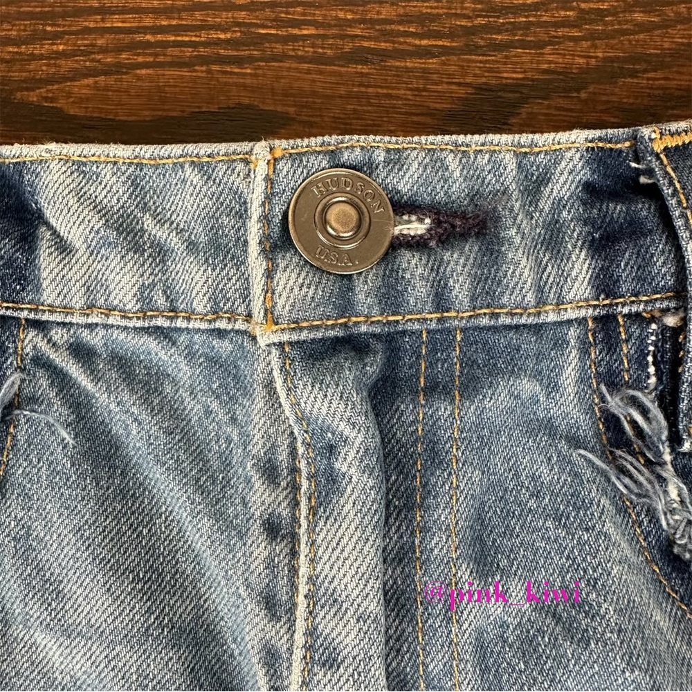 Hudson Blue Deconstructed High Rise Cutoff Jean Shorts - Picture 4 of 14